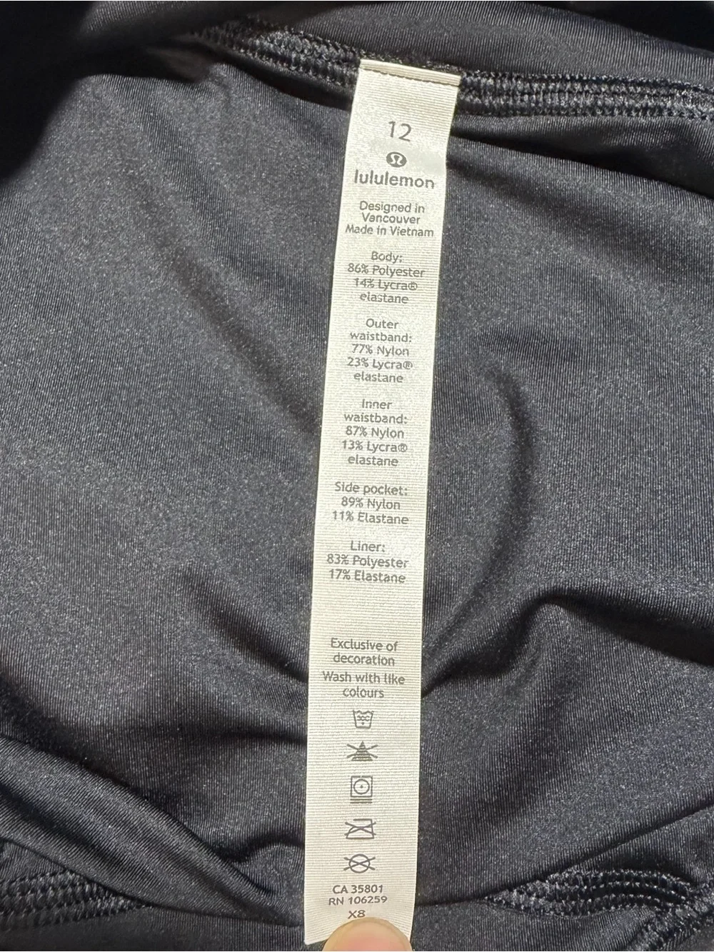 lululemon athletica Black Athletic Shorts